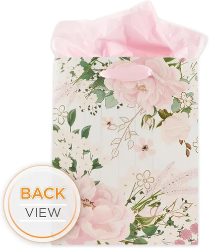 Miniatura 8 de Juego de bolsa de regalo/papel de seda de Christian Art Gifts para mamás "I Love That You're My Mom", rosa, mediano Rosa/Blanco - Love Mom