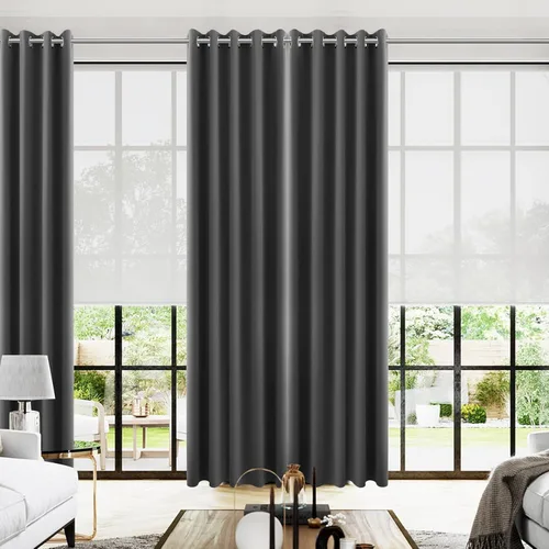 Miniatura 76 de Cortinas opacas de 72 pulgadas extra anchas para dormitorio, puerta corrediza de vidrio y patio, 2 paneles con ojales para oscurecer ventana grande