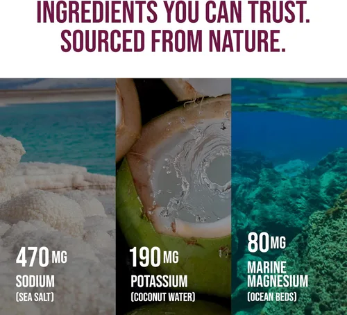 Miniatura 4 de VINIA Mezcla de polvo de hidratación de electrolitos Resveratrol Aumenta el flujo sanguíneo y la circulación Sal marina, agua de coco, potasio