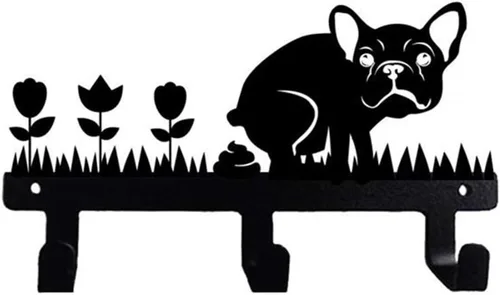 Miniatura 9 de Gancho de pared con forma de bulldog francés Frenchie Boston Terrier Happy Car Ride para correa, llaves, ropa, toalla