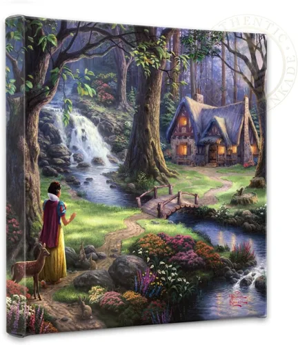 Miniatura 6 de Thomas Kinkade Disney Snow White Discovers the Cottage Brushwork (marco de burl)