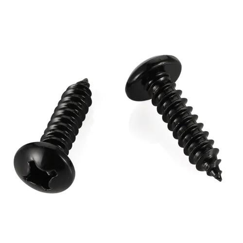 Miniatura 7 de Mellewell Tornillo autorroscante #4 x 1 de cabeza de cacerola, tornillos de chapa metálica de cabeza plana, tornillos de madera, acabado negro