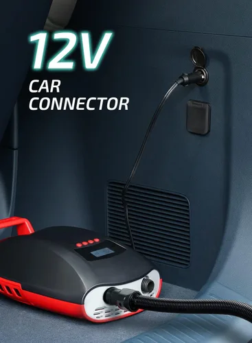 Miniatura 3 de Swonder Seawolf Bomba de tabla de remo, 30% más rápida, bomba de aire eléctrica SUP de 20 PSI con doble cilindro, doble etapa y sistema