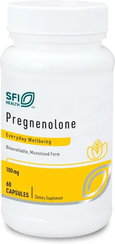 Klaire Labs SFI Health Pregnenolone – Puede apoyar la memoria, el estado de ánimo y la energía para adultos – 100 mg derivado de ñame silvestre –