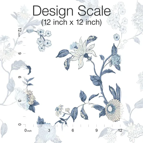 Miniatura 4 de RoomMates Waverly RMK12600PL Graceful Garden Trail - Papel tapiz para despegar y pegar, color azul