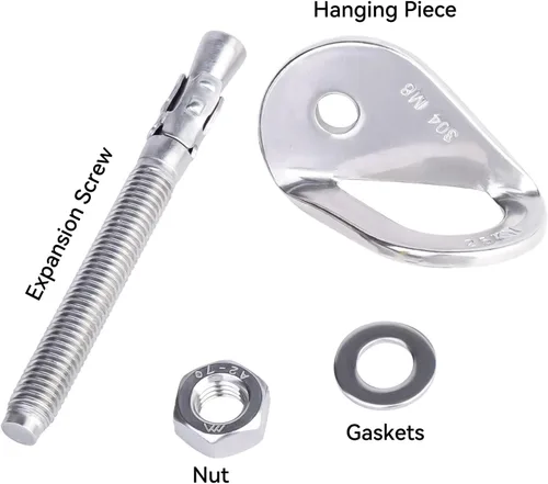 Miniatura 8 de Pernos de escalada de 25 kN anclajes de acero inoxidable para escalada perno de anclaje Perno de expansión resistente, Piton Tiedown para escalada