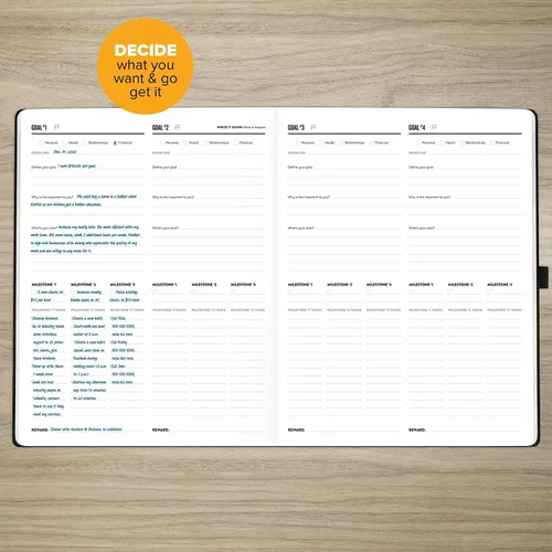 Miniatura 4 de Get Stuff Done Agenda para la productividad – Planificador diario sin fecha de 1 año, 8.5 x 11 – Organizador resistente e inteligente