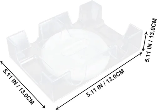 Miniatura 3 de DOITOOL Bandeja giratoria de 2 barajas para naipes: Tarjetero de plástico transparente con base giratoria de rodamiento de bolas