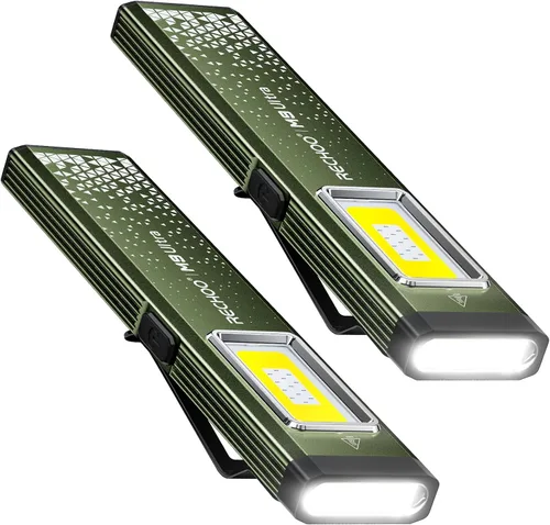 Miniatura 6 de RECHOO Linternas recargables de alto lúmenes, paquete de 2 unidades, 200 lúmenes, súper brillantes, con doble fuente de luz, linterna pequeña