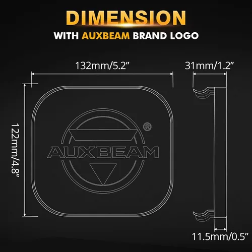 Miniatura 3 de Auxbeam XP-Ultra - Paquete de luces LED de 5 pulgadas con cubiertas protectoras negras, luces ámbar DRL para todo terreno, luz de zanja de doble
