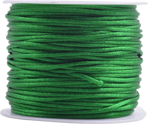 Miniatura 8 de KONMAY 80 Yardas 1.0mm Cordón Rattail de Nylon Satén Seda Trim Hilo para Cuentas para Nudos Chinos, Kumihimo, Trabajo con Cuentas, Macramé, 2-Azul