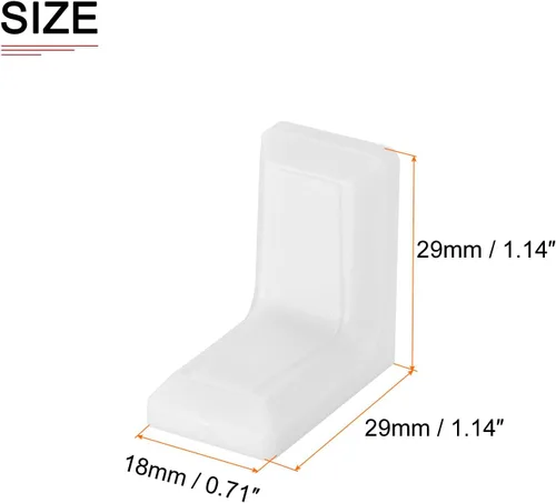 Miniatura 2 de DTGN Soportes de esquina de plástico de 1.142 x 1.142 x 0.709 in (largo x ancho x alto) - Paquete de 4 - Bueno para reparación de muebles - 2