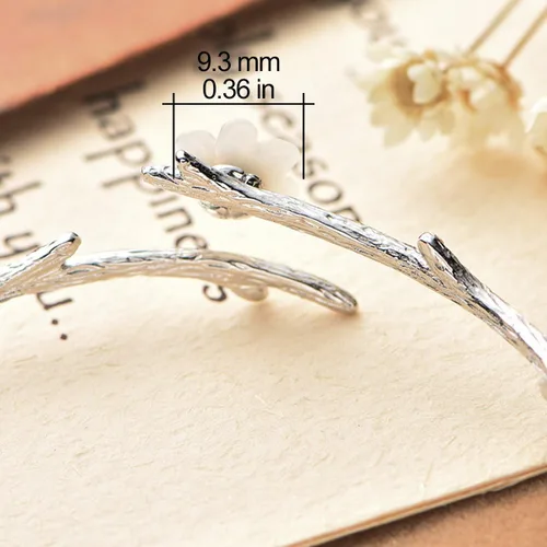 Miniatura 6 de Jeeless Sakura - Pulsera de apertura ajustable de plata de ley 925