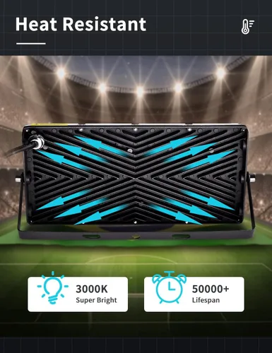 Miniatura 4 de papasbox Luz de inundación LED de 100 W para exteriores, luces de seguridad para exteriores de 8000 lúmenes, luces LED blancas cálidas de 3000 K