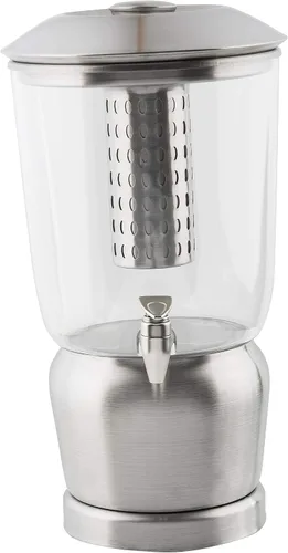 Miniatura 2 de TableCraft 75 Dispensador de bebidas de lujo de 2.5 galones con infusor de frutas y soporte, Tritan y acero inoxidable cepillado, dispensador
