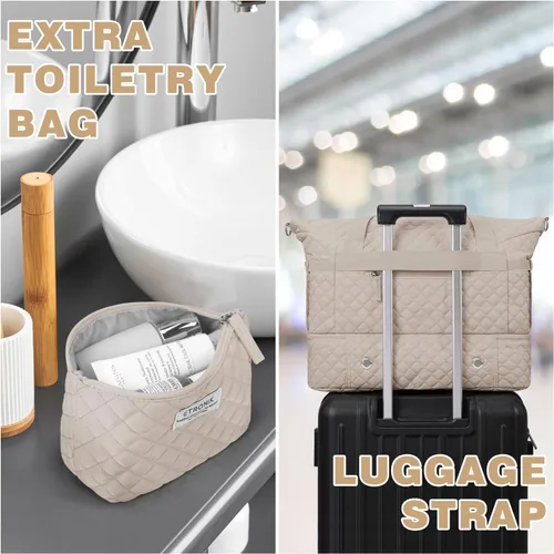 Miniatura 4 de Bolsos Weekender para mujer, Caqui, Bolsa de viaje