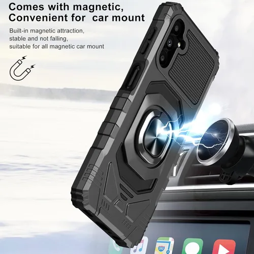 Miniatura 7 de Ailiber Funda para Samsung Galaxy A13, Galaxy A04S con protector de pantalla de vidrio templado, soporte de anillo para montaje magnético