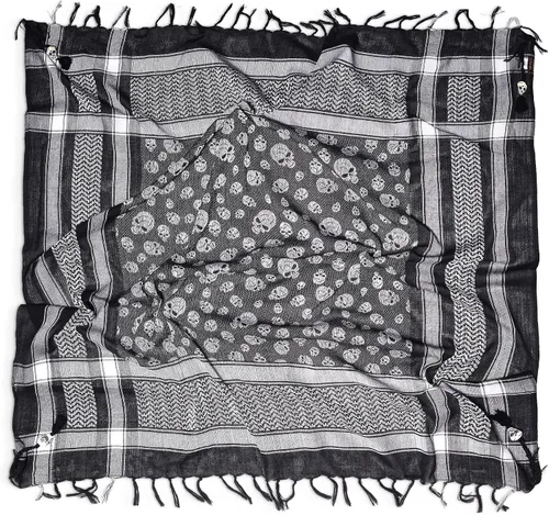 Miniatura 17 de LOVARZI Shemagh Cottons Arab Keffiyeh - Bufanda militar táctica para cabeza y cuello