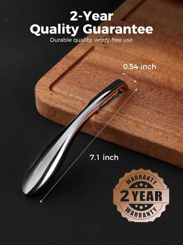 Miniatura 7 de Pelador profesional de verduras, pelador de patatas de acero inoxidable 304 para cocina, hoja ultra afilada, mango ergonómico antideslizante, apto