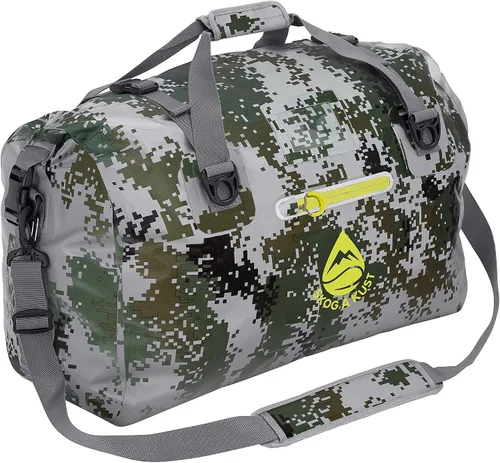 Miniatura 16 de Skog Å Kust Duffelsak - Bolsa de lona impermeable resistente para deportes, viajes y más, tamaños de 40, 60 y 90 litros, Negro, Deportivo/resistente