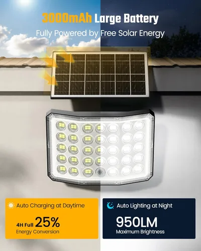 Miniatura 2 de Luces Solares para Exteriores Brillantes, Luz Solar de Anochecer a Amanecer con Batería de 3000mAh, IP65 Impermeable Control Remoto Luz