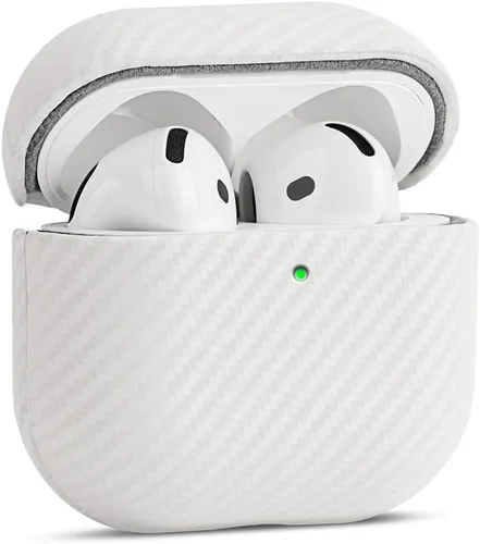 Miniatura 25 de Haobobro Funda de piel para AirPods Pro 2, piel seleccionada respetuosa con la piel, textura de fibra de carbono, hecha a mano, funda rígida Azul