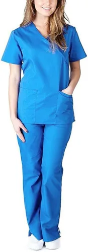 Miniatura 2 de Conjuntos de ropa quirúrgica para mujer, uniforme de enfermera, camiseta y pantalón deportivo, ropa de trabajo, elástico, de manga corta, cuello