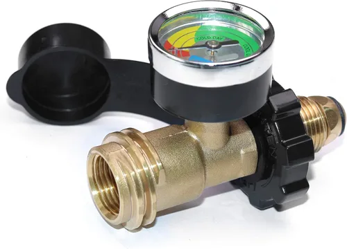 Miniatura 4 de DOZYANT POL Adaptador de Tanque de Propano con Medidor Ajuste Universal Convierte Válvula de Tanque POL LP a QCC1 / Tipo 1, Tipo de Conexión Antigua