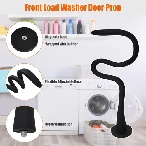 Miniatura 3 de Soporte y tope para puerta de lavadora de carga frontal, soporte de puerta de lavadora removible con base magnética de 43mm, tope flexible