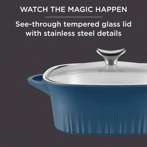 Miniatura 3 de CorningWare QuickHeat - Tostador de aluminio fundido de 3.2 cuartos de galón con tapa e interior de cerámica antiadherente, ligero y rápido