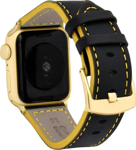 Miniatura 34 de Bandini Correa de cuero para hombre para Apple Watch de 1.732 in 1.772 in 1.654 in 1.614 in 1.575 in 1.496 in 1.929 in y Ultra, correa de iWatch