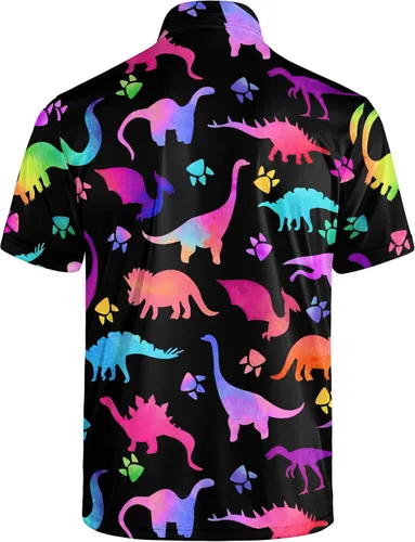 Miniatura 111 de Camisa de golf de los años 80 para hombre, ajuste seco, manga corta, estampada, divertidas, camisas de golf de los años 90 para hombre