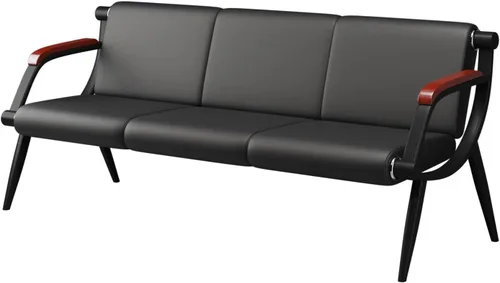 wonline Banco de sala de espera, sillas de recepción de muebles de oficina con brazos, sillas de cuero adecuadas para clínica, aeropuerto, hospital,