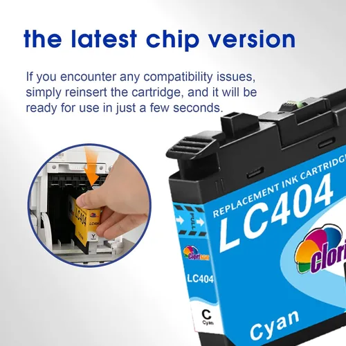 Miniatura 4 de Clorisun LC404 - Cartuchos de tinta compatibles con impresora Brother MFC-J1205W compatibles con impresora Brother MFC-J1205W MFC-J1215W MFC-J1205W
