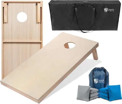 Miniatura 33 de Tailgating Pros Tablas para juego de cornhole - 4 x 2 pies y 3 x 2 pies. Juego de cornhole con estuche de transporte y juego de 8 bolsas de maíz