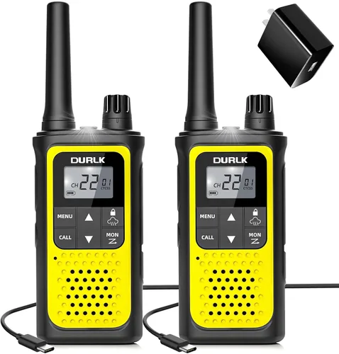 Miniatura 9 de Walkie Talkies para adultos de largo alcance, paquete de 2 walkie talkies recargables, 22 canales FRS, radios bidireccionales con receptor