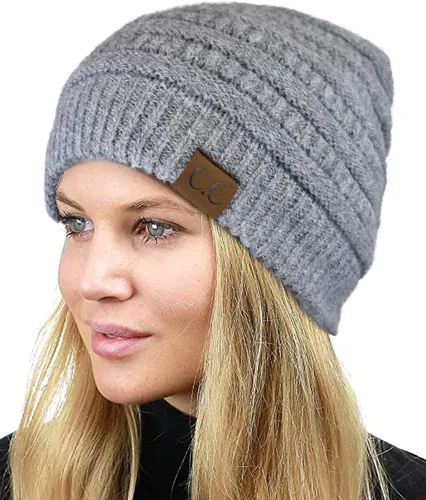 Miniatura 447 de C.C Trendy Warm Chunky Soft Stretch Cable Knit Beanie