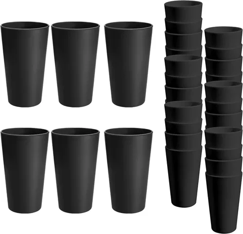 Miniatura 13 de Juego de 24 vasos de plástico irrompibles, vasos de plástico reutilizables de 20 onzas, vasos de agua apilables, vaso para beber para cocina