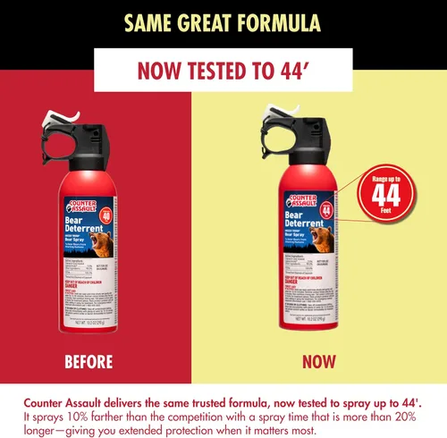Miniatura 2 de Counter Assault Bear Spray – Osos, leones de montaña, coyotes – Largo alcance de 40 pies – Equipo de seguridad en spray de pimienta para senderismo