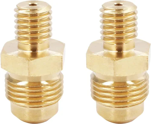 Miniatura 6 de MENSI Pulverizador de boquilla de chorro de gas propano de latón, orificio de 0.0772 pulgadas (0.0772 pulgadas) con destello macho de 3/8 pulgadas