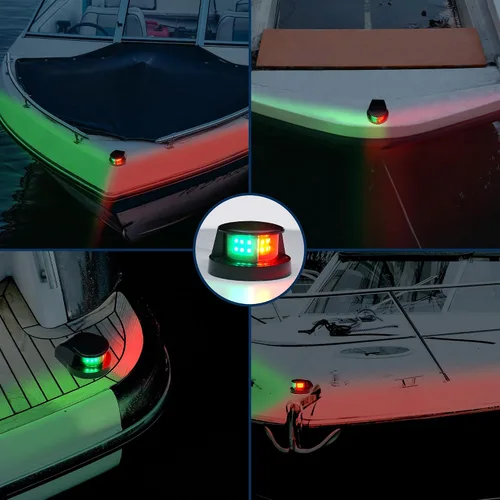 Miniatura 6 de Marinexplore - Luz de navegación para barco LED, luz frontal de advertencia para proa marina para pontón barco de pesca Negro