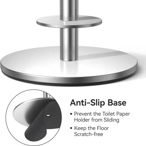 Miniatura 6 de Soporte de papel higiénico de níquel cepillado para almacenamiento de rollos de repuesto, soporte de papel higiénico de acero inoxidable