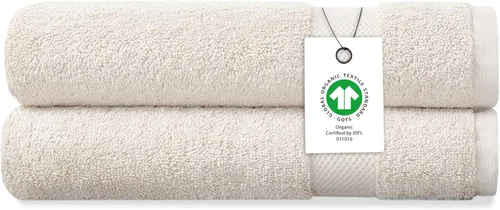Miniatura 15 de Toalla de baño de felpa de algodón orgánico de lujo Certificado GOTS y OEKO-TEX Toallas de calidad hotelera premium Tecnología Feather Touch