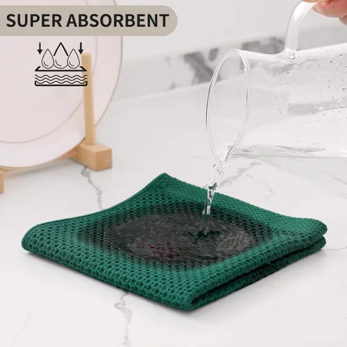 Miniatura 189 de Kitinjoy - Paños de cocina de 100 % algodón, tela de tejido gofrado, paño de limpieza ultrasuave, absorbente y de secado rápido. Beige