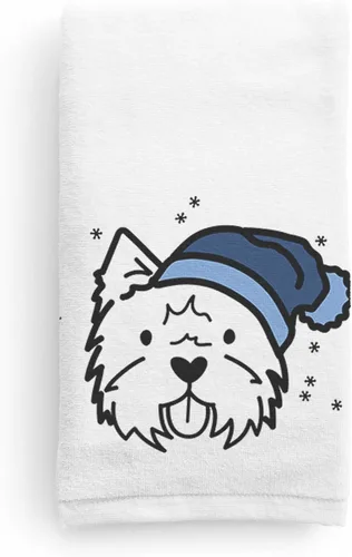 Miniatura 20 de Inkopious Gorro de invierno Airedale Terrier Toalla de mano decorativa - Decoración navideña para el hogar