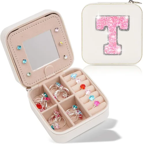 Miniatura 71 de Uygafly Joyero de viaje – Joyero personalizado para mujeres, pequeño organizador de joyas, bonitos organizadores de joyas y estética