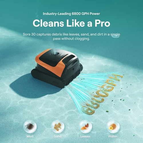 Miniatura 3 de Beatbot Sora 30 - Robot aspirador de piscina, limpiador 4 en 1 con limpieza de áreas poco profundas, 6800 GPH de potencia, estacionamiento