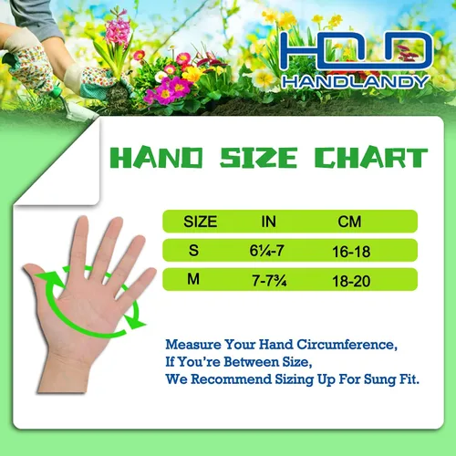 Miniatura 7 de HANDLANDY Guantes de jardinería para mujer, 3 pares de guantes de trabajo transpirables con revestimiento de nitrilo, el mejor regalo para mujeres