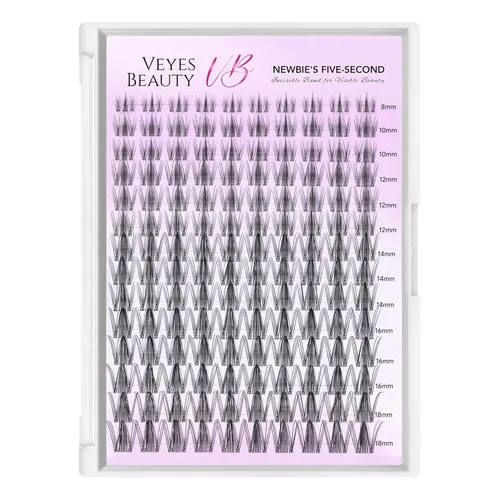 Miniatura 2 de VEYESBEAUTY Extensiones de Pestañas en Racimo Banda Delgada e Invisible DIY Pestañas Postizas Individuales Serie de Cinco Segundos