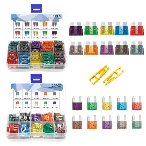 Miniatura 6 de Kit surtido de 282 fusibles para automóviles, fusibles tipo cuchilla para automoción, fusibles estándar, mini y mini de perfil bajo